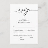 RSVP van bruiloft, maaltijdopties Informatiekaartje (Voorkant)