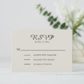 RSVP van crème en bruin Rustic Wedding (Staand voorkant)
