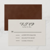RSVP van crème en bruin Rustic Wedding (Voorkant / Achterkant)