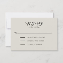 RSVP van crème en bruin Rustic Wedding Kaartje