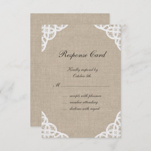 RSVP van een bijtende kant en overlapping (Voorkant / Achterkant)