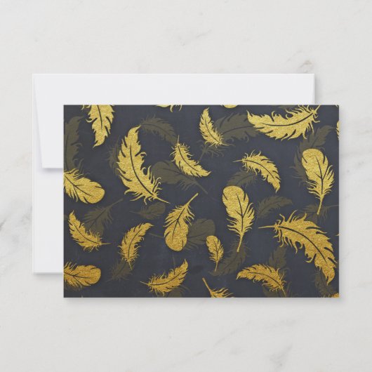 RSVP van elegant en zwart-wit en goudkoorts (Achterkant)