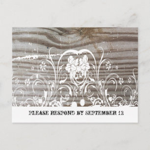 RSVP van gebandeerd hout Uitnodiging Briefkaart