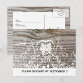 RSVP van gebandeerd hout Uitnodiging Briefkaart (Voorkant / Achterkant)