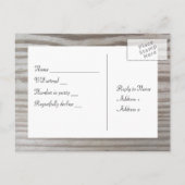 RSVP van gebandeerd hout Uitnodiging Briefkaart (Achterkant)