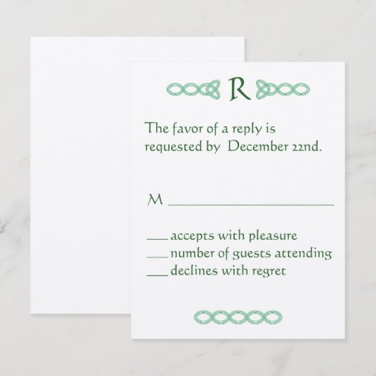 RSVP van gerst en Keltisch Groen (Voorkant / Achterkant)