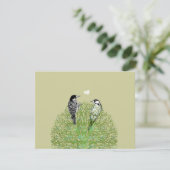 RSVP van groene wervelkolom met  vogels (Staand voorkant)