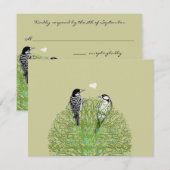 RSVP van groene wervelkolom met  vogels (Voorkant / Achterkant)