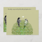 RSVP van groene wervelkolom met vogels (Voorkant / Achterkant)