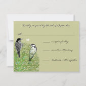 RSVP van groene wervelkolom met vogels (Achterkant)