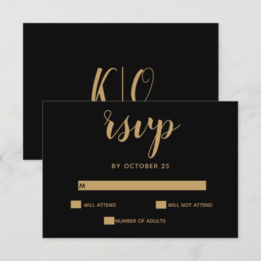 Rsvp van het Berichten van de Berichten van de Zwa (Voorkant / Achterkant)