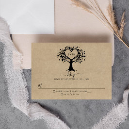 RSVP van het Collectie van de Rustic Heart Wedding