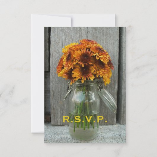 RSVP van het hele huwelijk: Mason Jar Flowers & Ba (Voorkant)