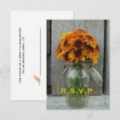 RSVP van het hele huwelijk: Mason Jar Flowers & Ba (Voorkant / Achterkant)
