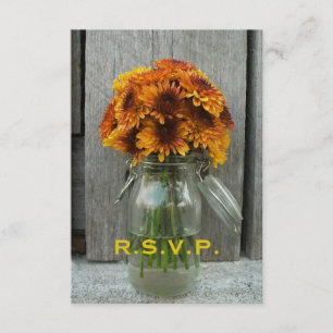 RSVP van het hele huwelijk: Mason Jar Flowers & Ba Kaartje