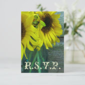 RSVP van het hele huwelijk: Zonnebloemen Mason Jar Kaartje (Staand voorkant)
