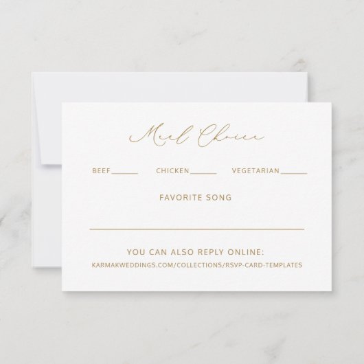 RSVP van het huwelijk met de Keuze van de Mal & Fa (Achterkant)