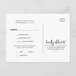 RSVP van het menu Menu Rustic
