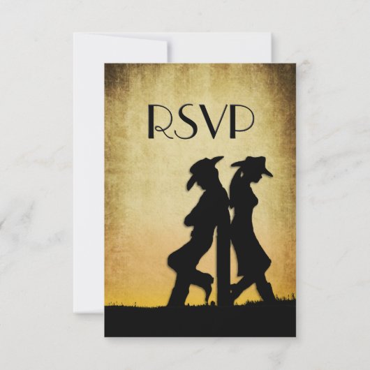 RSVP van het westerne Weddenschap Menu (Achterkant)