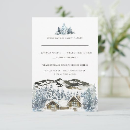 RSVP van het wintergebergte met maaltijd (Staand voorkant)