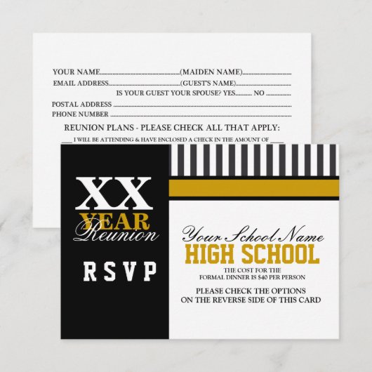 RSVP van hoogleraren Kaart (Voorkant / Achterkant)