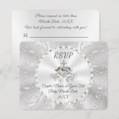 RSVP van Jubileum of bruiloft met keuze uit maalti Kaart (Voorkant / Achterkant)