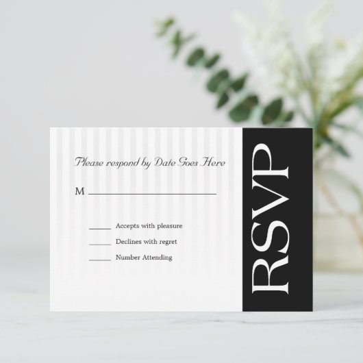 RSVP van klasse met subtiele strepen Kaartje (Staand voorkant)