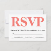 RSVP van levende koraal- en wittypografie (Voorkant)
