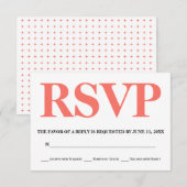 RSVP van levende koraal- en wittypografie (Voorkant / Achterkant)