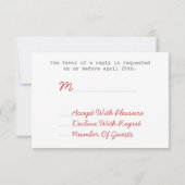 RSVP van Red Retro Trailer & Bunting Wedding RSVP (Achterkant)