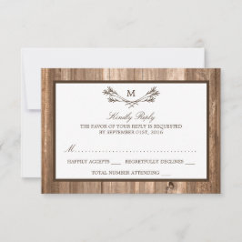 RSVP van Rustic Monogram van het land