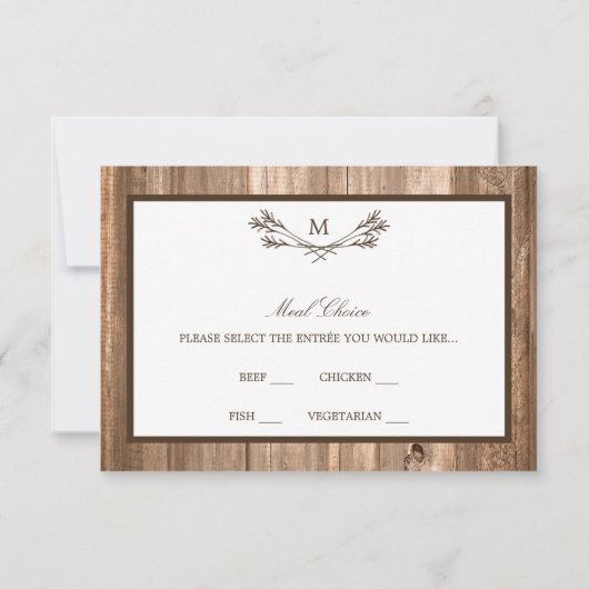 RSVP van Rustic Monogram van het land (Achterkant)