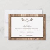 RSVP van Rustic Monogram van het land Kaartje (Achterkant)