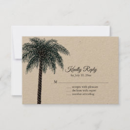 RSVP van tekenlampbomen op kraftpapier Kaartje
