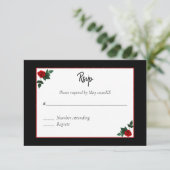RSVP van zwarte en rode roze (Staand voorkant)