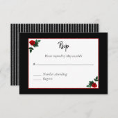 RSVP van zwarte en rode roze (Voorkant / Achterkant)