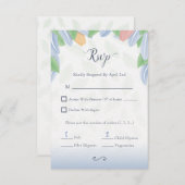 RSVP - Vectorial Tulip With Leaves In Cold Color (Voorkant / Achterkant)