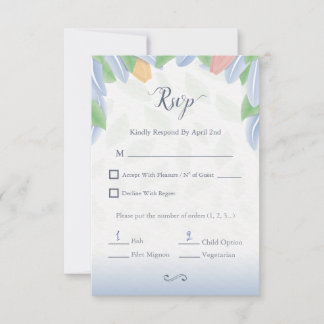 RSVP - Vectorial Tulip With Leaves In Cold Color