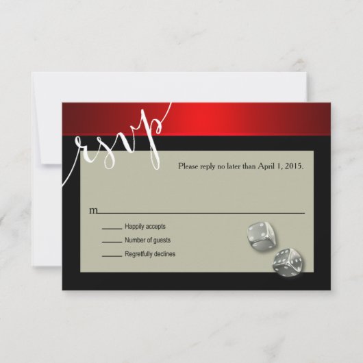 RSVP Vegas Casino Chip | rode zilverzwart (Voorkant)