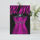 RSVP Verjaardag Roze Zebra Zwart Jurk (Staand voorkant)