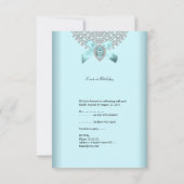 RSVP Verjaardagsfeest Blauwgroen Blauw Zilver Wit  (Achterkant)