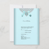 RSVP Verjaardagsfeest Blauwgroen Blauw Zilver Wit  (Achterkant)