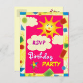 RSVP - VERJAARDAGSFEEST BRIEFKAART (Voorkant / Achterkant)