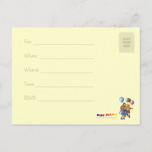 RSVP - VERJAARDAGSFEEST BRIEFKAART (Achterkant)