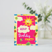 RSVP - VERJAARDAGSFEEST BRIEFKAART (Staand voorkant)