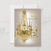 RSVP Verjaardagsfeest Gouden Metallic Kroonluchter (Voorkant)
