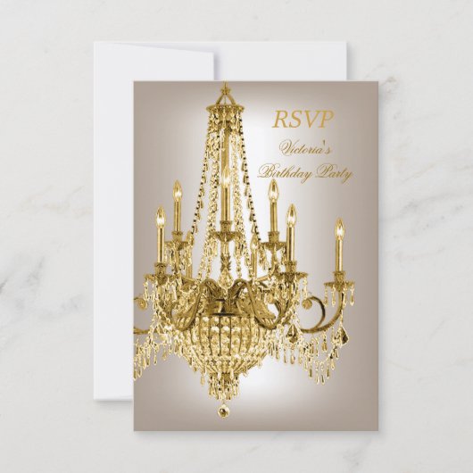 RSVP Verjaardagsfeest Gouden Metallic Kroonluchter (Voorkant)