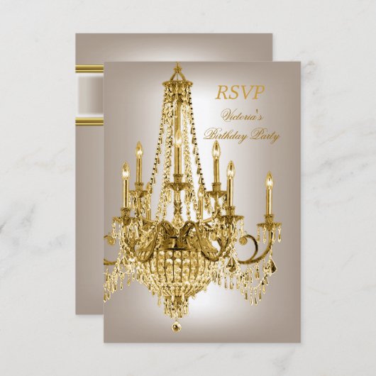 RSVP Verjaardagsfeest Gouden Metallic Kroonluchter (Voorkant / Achterkant)