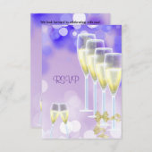 RSVP verjaardagsfeest Paarse champagneglazen (Voorkant / Achterkant)