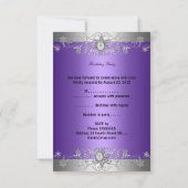 RSVP verjaardagsfeest Paarse zilveren diamant (Achterkant)